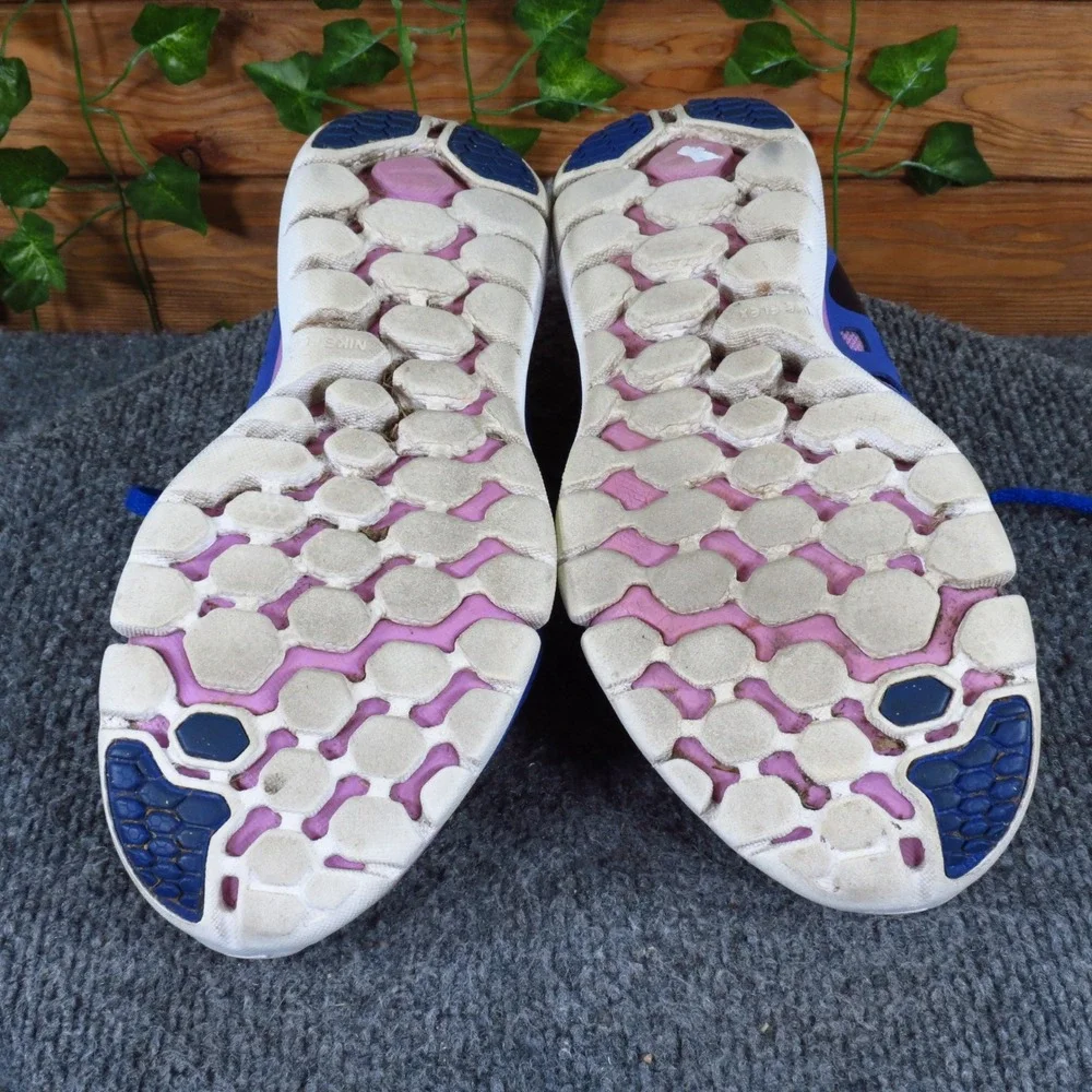 Nike Flex 2015 RN Women Running Shoes Size 8.5 Athletic Training Blue Pink Mesh